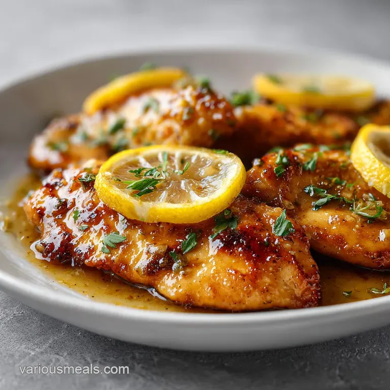 Elegantly plated golden chicken breast on a bed of wilted spinach, drizzled with a glossy herb-infused reduction.