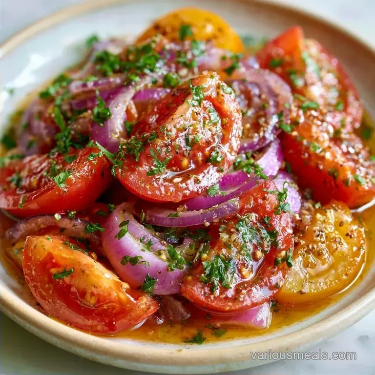 Italian Marinated Tomato Salad with Garlic