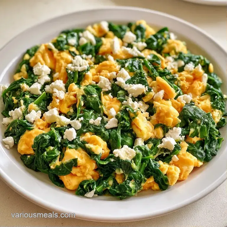 Vibrantly colored eggs and crumbled feta served in a rustic cast iron skillet with a sprinkle of fresh parsley.