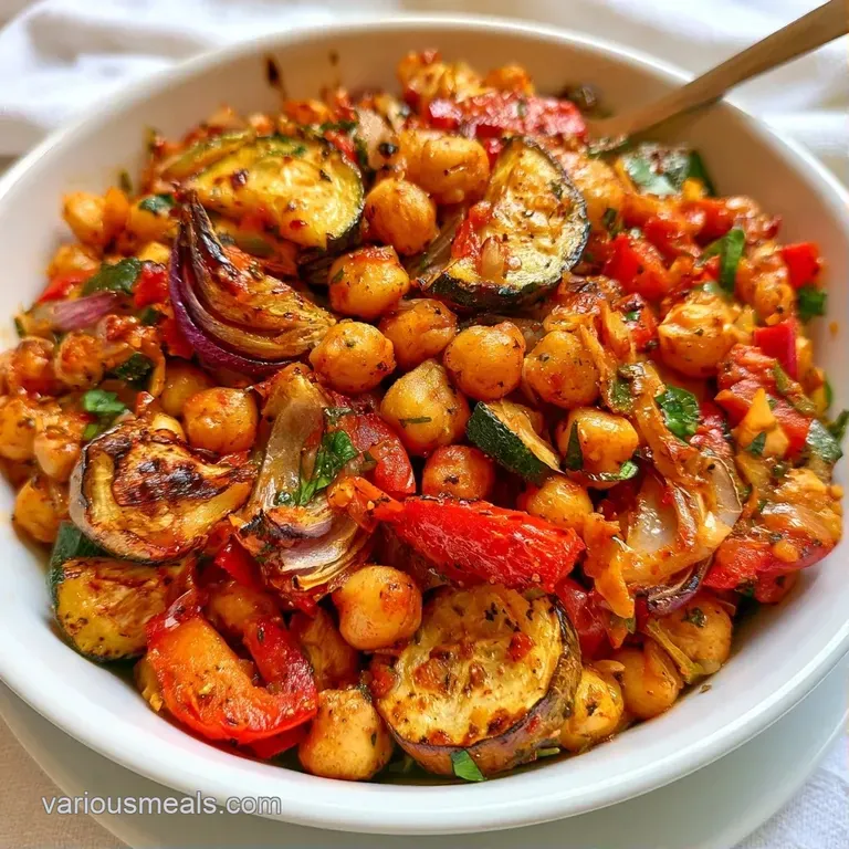 Symmetrical arrangement of bright vegetables and fluffy grains in clear prep bowls, garnished with fresh herbs.