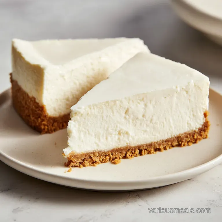 A slice of smooth white dessert on a ceramic plate, finished with a swirl of berry syrup and a fresh mint leaf.