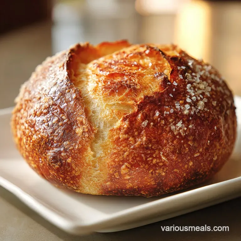 A rustic loaf of crusty bread, sliced and presented artfully with a smear of butter.
