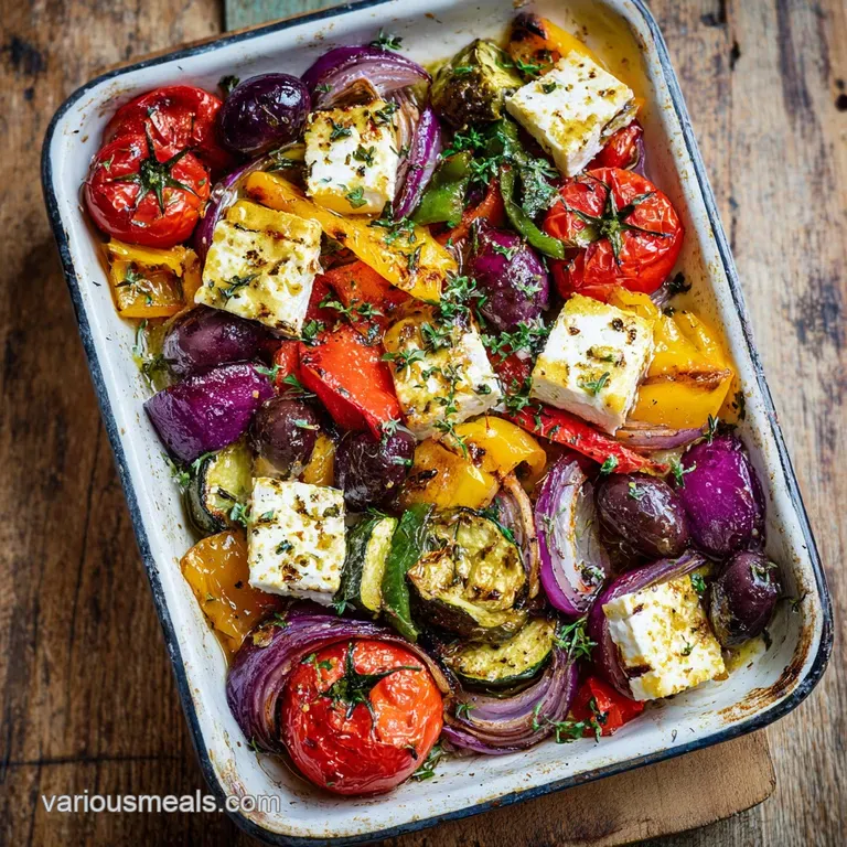 One Pan Greek Vegetable Recipe with Feta