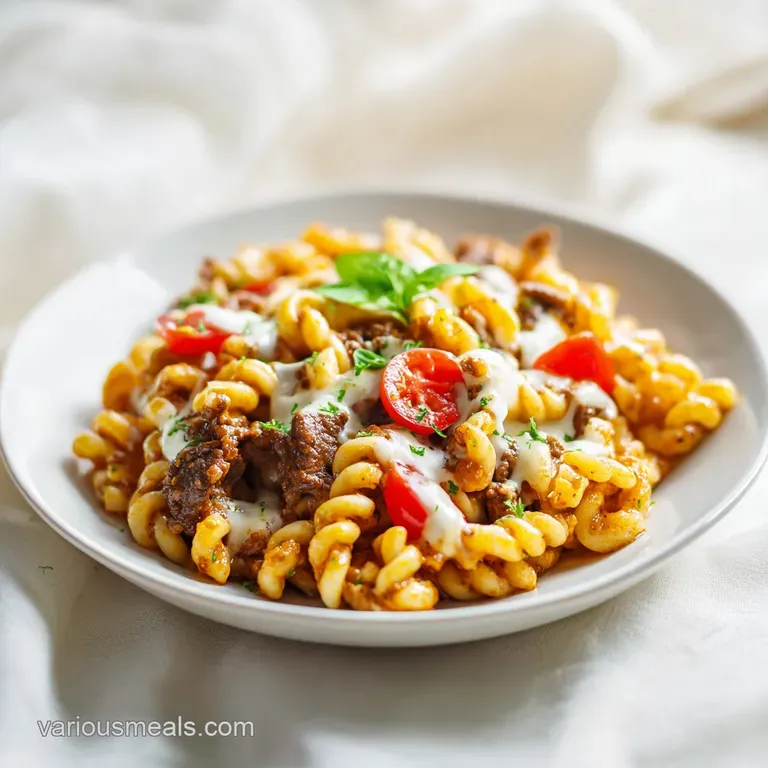 One Pot Cheesy Beef Taco Pasta