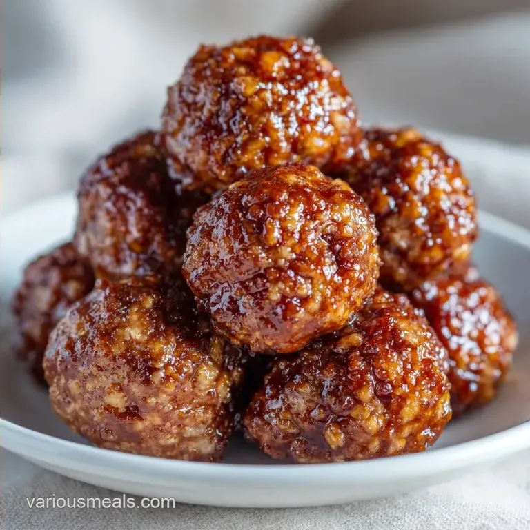 Roasted Bourbon Glazed Meatballs: Sticky and Savory