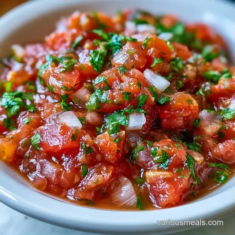 Vibrant red salsa in a ceramic bowl paired with crunchy golden tortilla chips on a dark wooden serving platter.