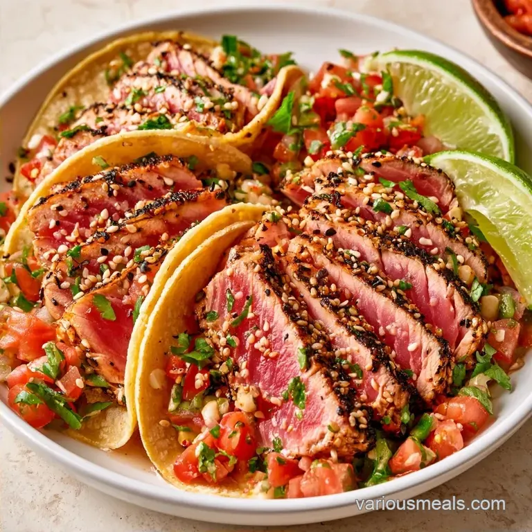 Sesame Crusted Tuna Tacos: Restaurant-Style