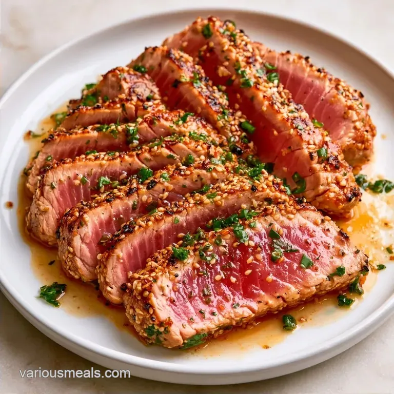 Pan-Seared Sesame Garlic Ahi Tuna