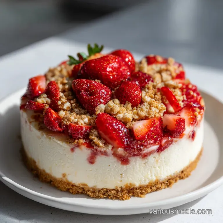 Strawberry Crunch Cheesecake Cake