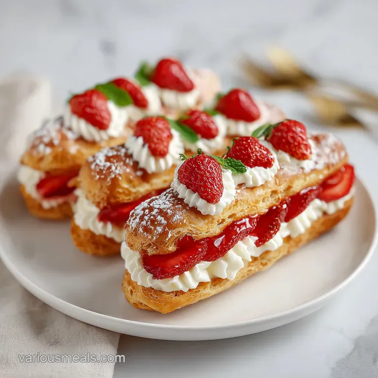 Strawberry Eclairs: Crisp and Creamy