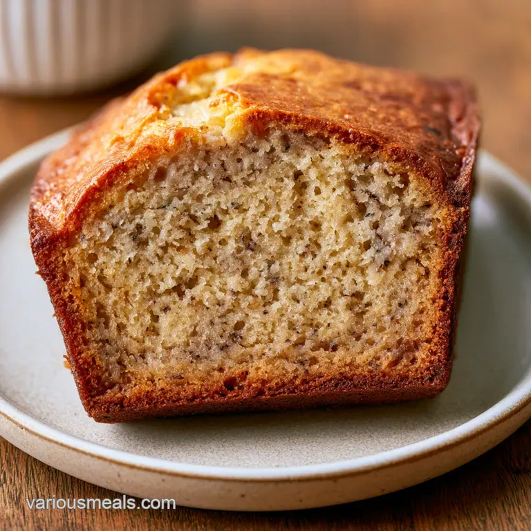 A thick slice of warm, moist cake topped with a swirl of coconut cream and toasted walnuts on a white ceramic plate.