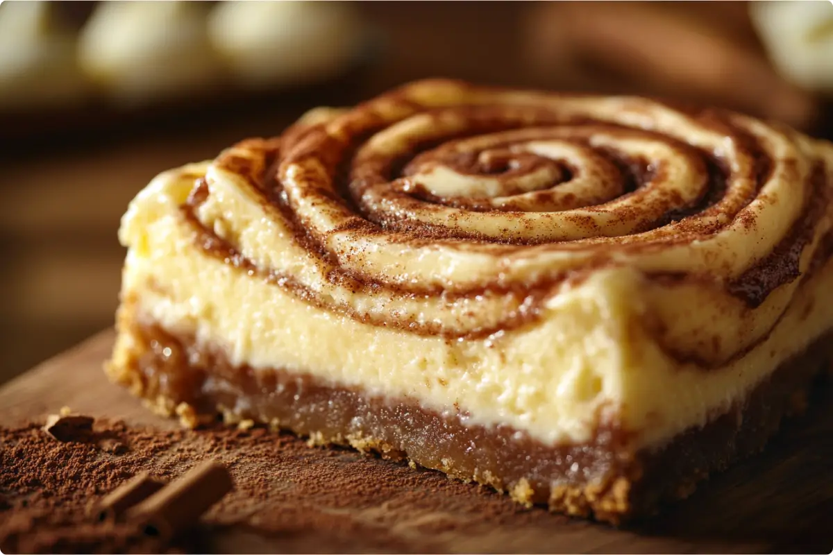 cinnamon roll cheesecake with cream cheese glaze