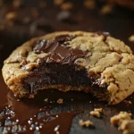 baked chocolate chunk cookies with melted chocolate