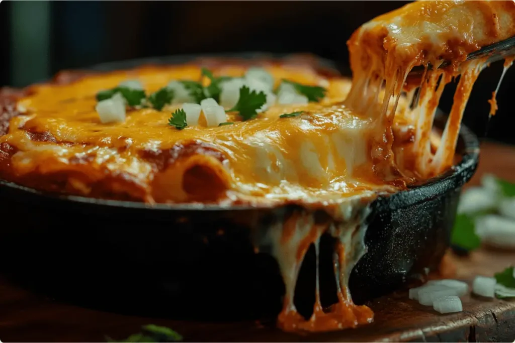  Tex-Mex cheese enchiladas plated with fresh toppings